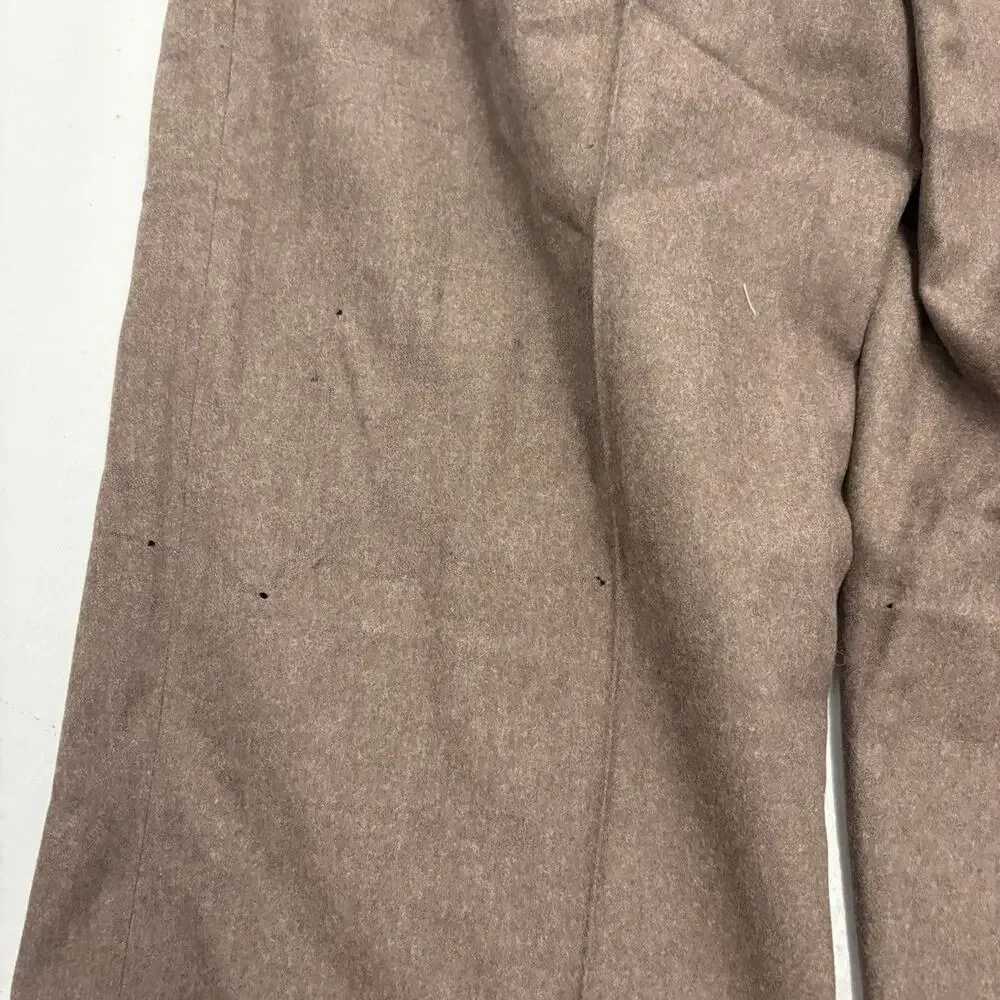 NOS Vintage 50s Brown Wool Buttonfly Trousers 36x27